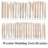 Hot sales wooden modelling clay tools with double sided crafting sculpting pottery ends