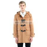 China Facotry OEM Custom Fashion Design UK Men's Wool Duffle Coats With Hood
