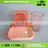 Transparent Red Plastic Rectangle 3pcs Bathroom Sanitary Set China thumbnail-2