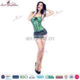 Hot Woman Sexy Glitter Lingerie Black Bow Green Corset thumbnail-3