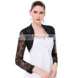 Belle Poque Womens Long Sleeve Cropped Black Lace Shrug Bolero BP000339-1 thumbnail-1