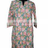 Cotton Hand Block Printed Kurti Tunic thumbnail-2