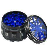 D63mm& H48 mm Aluminium Alloy Flash Logo Cigar Grinder 4-layer Plat Sounder Smoke Grinder as Colorful Cigar Crushing Metal Accessory With White Edge for Tobacco,smoke,cigarette thumbnail-5