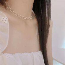 Wholesale Handmade Pearl Necklace 14K Gold 3-4mm Natural Freshwater Pearl Necklace Bracelet Jewelry Sets thumbnail-2