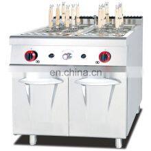 Free Standing 12 Baskets Industrial Natural LPG Gas Pasta Cooker With Cabinet