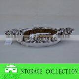 Set of 4 Round Shape Handmade Paper Rope Woven Tray thumbnail-2