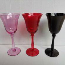 Factory Customized White Black Pink Red Amber Blue Colored Wine Goblet Glass thumbnail-3
