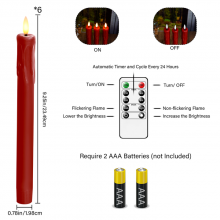 Wholesale Custom Design Table Dinner 8 Inch Battery Operated Flicker Led Taper Long Household Candles thumbnail-4