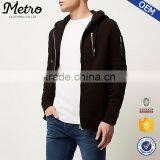 Hot Sale Zipper Details Black Fleece Hoodies thumbnail-1