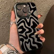 Luxury Fashion Stripe Wave Matte Texture Phone Case for IPhone Shockproof Bumper Cover thumbnail-1