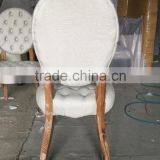 French Rustic Style Dining Chair Round Back Button Design Armlesschair thumbnail-2
