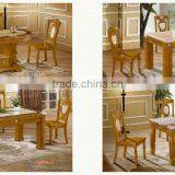 Marble Top Tea Table Set With Wood Side thumbnail-6