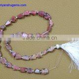 Rhodonite Hand Made 6*10-8*12 mm Faceted Tumble Shape, 16" Strand Length 100% Natural Gemstones