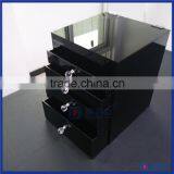 Clean Black Polished Acrylic With Wholesale Acrylic Makeup Organizer With Drawers thumbnail-3