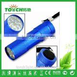 Mini Torch Light 9 Leds Flashlight Blue Color Super Bright and Waterproof for 3AAA Battery Emergency Flashlight thumbnail-2