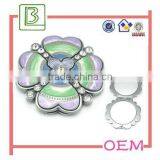 Portable Flower 2 Sides Rectangle Metal Cosmetic Make Up Mirror For Women thumbnail-1