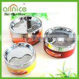 Round-shaped Colored Closed Cover Metal Ashtray/steel Ashtray/cigar Ashtray