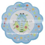 2015 New arrival melamine blue and white lace plate tableware