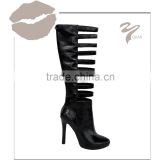 Black cool hollow out summer boots