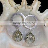 925 Sterling Silver Green Amethyst Earrings, Fashionable Bezel Earrings, Designer Finishing Amethyst Earring thumbnail-1