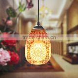 Jingdezhen Hollow Pastel Ceramic Pendan Hotel Pendant Light thumbnail-3