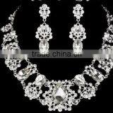 Fashion High Quality Luxury Bridal Necklace Earrings Tiara Wedding Jewelry Set thumbnail-1