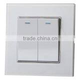 Fashion 2 Gang 1 Way ro 2 Gang 2 Way Wall Button Switch for Light Fixture thumbnail-2
