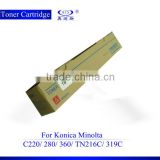 Compatible for Konica minolta bizhub TN216 319C C220 C280 C360 toner cartridge copier spare parts