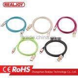 New 0.2m/1m/2m/3m Sample Order Mix Color Zinc Alloy Smartphone Braided Charging Data Micro 2.0 Usb Cable thumbnail-1