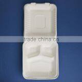 HL-88-3 Disposable Multi-compartments Bagasse Paper Fast Food Clamshell thumbnail-3