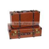 Brown Color Leather Travel Suitcase