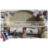 Luxurious Hand-carved Garden Granite Bench With Back and Arms thumbnail-1