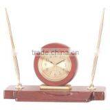 Pearl Wooden/Metal Desk Alarm Clock T154-A