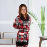 Kevince Flannel & Interlock Pyjamas 3pcs Set Knitting Woman Clothing Nightwear Homewear MOQ 1000sets thumbnail-2