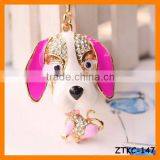 2014 Hot Selling Rhinestone Dog Animal Key Chain, Gift Bag Pendant ZTKC-147 thumbnail-1