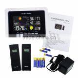 2 Wireless Sensors Weather Station WWVB DCF RCC Indoor Outdoor Temperature Thermometer With Air Presurre Trend Indicator thumbnail-2