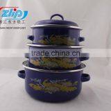 16-20CM 3 Pcs Casserole Straight Shape W/Metal Cover Dark Color Decor thumbnail-1