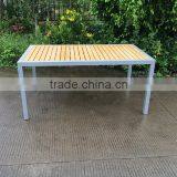 Modern Aluminum Frame And Teakwood Dining Room Set thumbnail-4