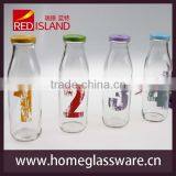 Digital Design Large Glass Milk Bottle Juice Bottle With Decal thumbnail-1