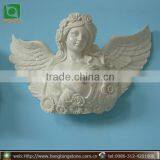 Indoor Decorative White Marble Angel Wall Hanging Sculpture thumbnail-1
