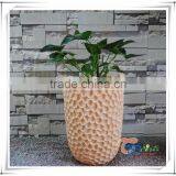 Hand Carved Furniture Orange Floor Vase Flower Pot thumbnail-2