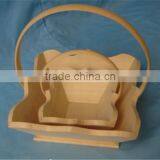Unfinished Handmade Decorative Wooden Handel Basket Wholesale thumbnail-4