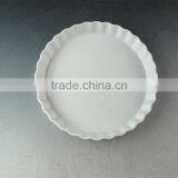 White Wholesale Porcelain Bake Plate, Round Ceramic Bakeware in Stock thumbnail-1