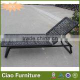 Flower Weaving Outdoor Furniture Plastic Rattan Beach Sun Lounger thumbnail-4