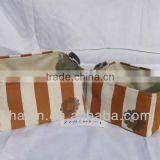 Beautiful Cloth Storage Basket With Embroidery and Short Handle thumbnail-1