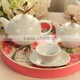 Coloured Drawing or Pattern Pink Round High-grade Wooden Serving Tray,wooden Bed Tray thumbnail-1