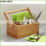 High Quality Bamboo Kitchen Cutlery Caddy for Restaurant/Homex_Factory thumbnail-1