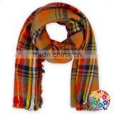 Yellow Blue White Checks Designs Scarf and Shawls Wholesale Women Scarf Pashmina thumbnail-3