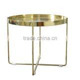 Golden Stainless Steel Round Coffee Table thumbnail-2