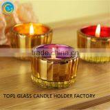 Candlesticks 5 Candles Mirror Effect Small Glass Tealight Holder Glass